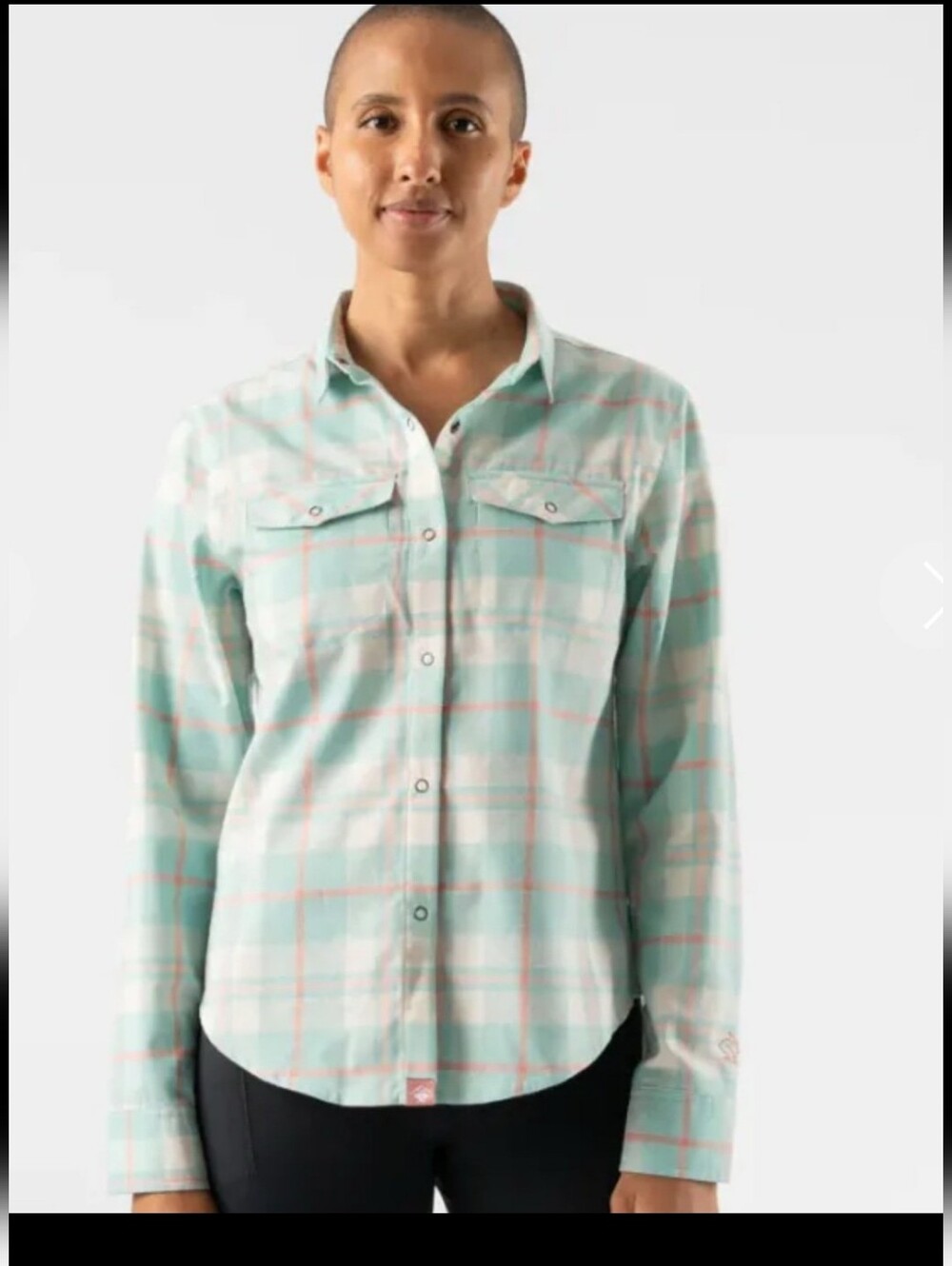 Rabbit Snap Button Down Green/ Pink/ White Size XS